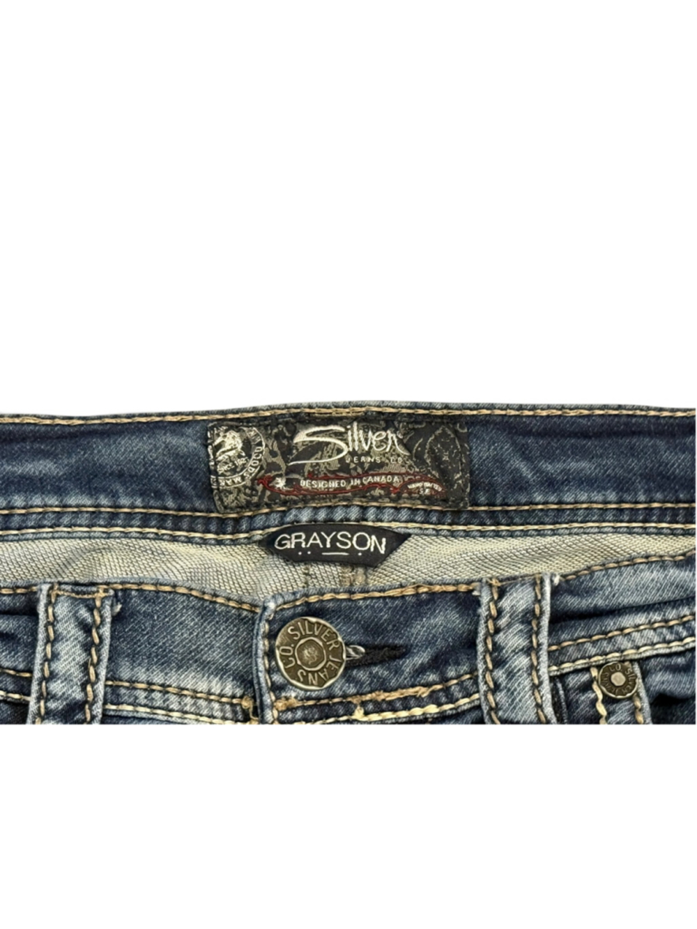 Silver Jeans Co Grayson Mens Jeans W36 L32 Straight Leg Medium Wash Stretch Deni - Picture 2 of 6
